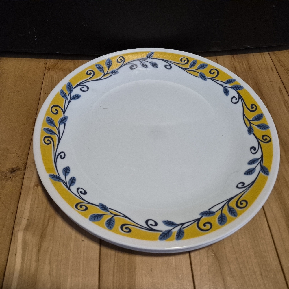 4 Corelle Casa Flora dinner plates (one has a small chip, see pictures)